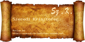 Szeredi Krisztofer névjegykártya